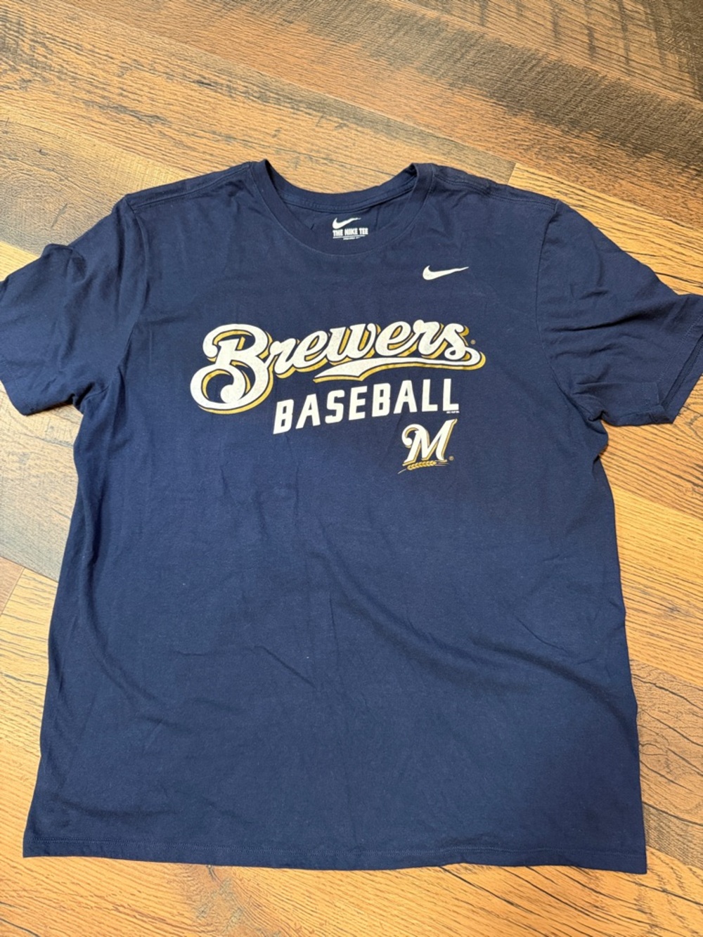 Nike Navy Milwaukee Brewers Baseball Graphic Tee Shirt - Size Mens XL